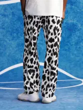 VEIDOORN 牛柄デザインの九分丈パンツ【薄手・夏秋用・メンズ・バスケットボールトレーニング・ストレートカット】