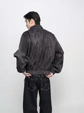 高級感のある短丈翻領ジャケット【ビンテージデザイン・男用・ゆったりシルエット】