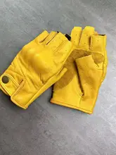 レトロバイク用ハーフフィンガーグローブ【男女兼用・牛皮・防摔・防滑】