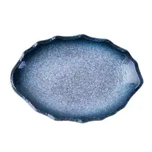 和風陶器の魚皿【釉下彩・料理用・大皿】