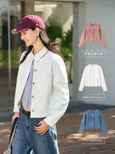 レディース ショートデニムジャケット【白・ヴィンテージ・春秋向け】