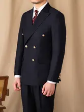 ビジネスカジュアル ダブルブレストブレザーセット【スリムフィット・イタリアンスタイル・男性用】