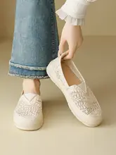 厚底フラットシューズ【レディース・通気性・キャンバス・夏用】