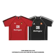バイカラー織りバンド付きVネック半袖Tシャツ【ユニセックス・フィット・夏用】
