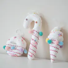 カラフルなキャンディケイン型のクリスマスツリー装飾品【可愛い毛糸編み・子供向け】
