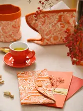 春の町デザイン 布製収納バスケット【お菓子や小物入れ・ティッシュボックスにも】