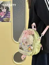 可愛いデザイン！透明なバックパック【二次元少女風・斜め掛け可能】