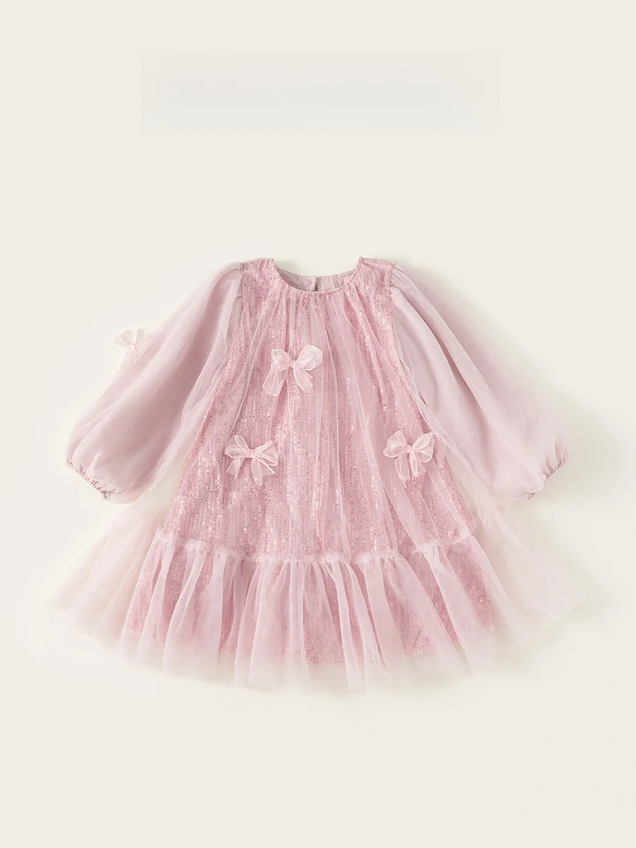 春にぴったりな可愛い子供用プリンセスドレス：ネット素材のリボン付き連衣裙の実用性とシーン別適用