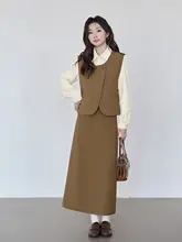 ベスト レディース 重ね着 ブラウン きれいめ 上品 着回し 春物