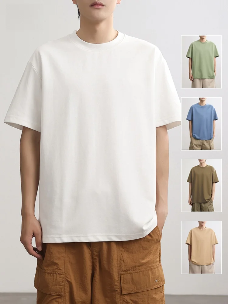 極上の柔らかさコットン混紡半袖Tシャツ【クルーネック・ホワイト・カジュアル】 夏 メンズ コーデのトップスとしておすすめ