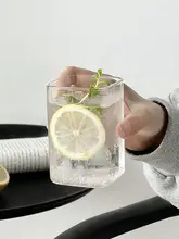 角型ガラスカップ 家庭用 透明 夏のジュースカップ 冷たい飲み物カップ インスタコーヒーカップ ミルクカップ 飲水カップ