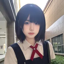 ボブヘアスタイルのウィッグ【自然な黒茶色・フルカバータイプ・女性用】