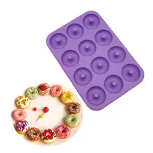 12連シリコンドーナツ型【厚手・フランス風デザイン・DIY用・チョコレートクッキーとケーキ用】
