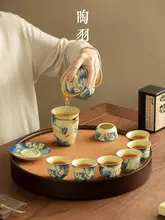 大きな円形のレトロ編み茶盤【竹製・手作り・高級感あり】