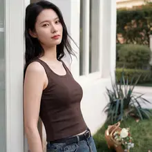 夏用美背デザインノースリーブブラトップ【胸パッド付き・肌触りの良い素材】