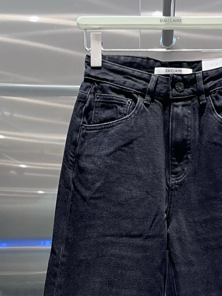 高腰黒灰色デニムパンツ：秋冬用裏起毛ワイドレッグの実用性と着心地解析