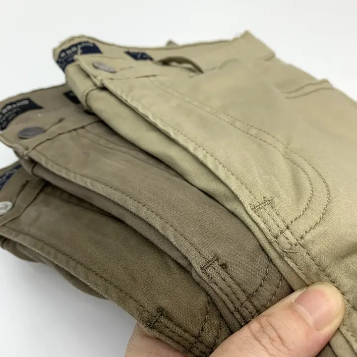 カジュアルパンツ メンズ ウォッシュ加工 高ストレッチ フィット ストレート コーヒー ワークパンツ シンプル 薄手 夏