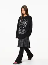 小犬プリントの長袖Tシャツ【カジュアル・ゆったりフィット・春秋用】