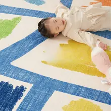 子供用カーペット【リビング・ダイニング・おしゃれな落書きデザイン・洗える】