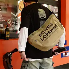アウトドア斜め掛けバッグ【アメリカンスタイル・帆布・大容量・通勤用・クラシックデザイン】