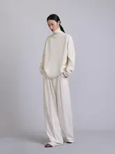 イタリア製 カシミアハイネックニット【粗編み・女性用・自然系デザイン】
