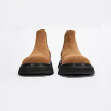高品質なモダンデザインのレザー切尔シーブーツ【メンズ・秋用・厚底】