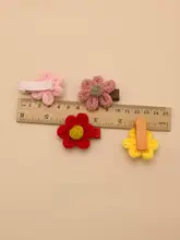 女児用 プリンセスフラワーヘアクリップ【全包布・髪を傷めないデザイン】