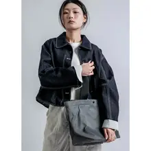 ヴィンテージ風ゆったりショートデニムジャケット【カジュアル・女性用・小柄対応】