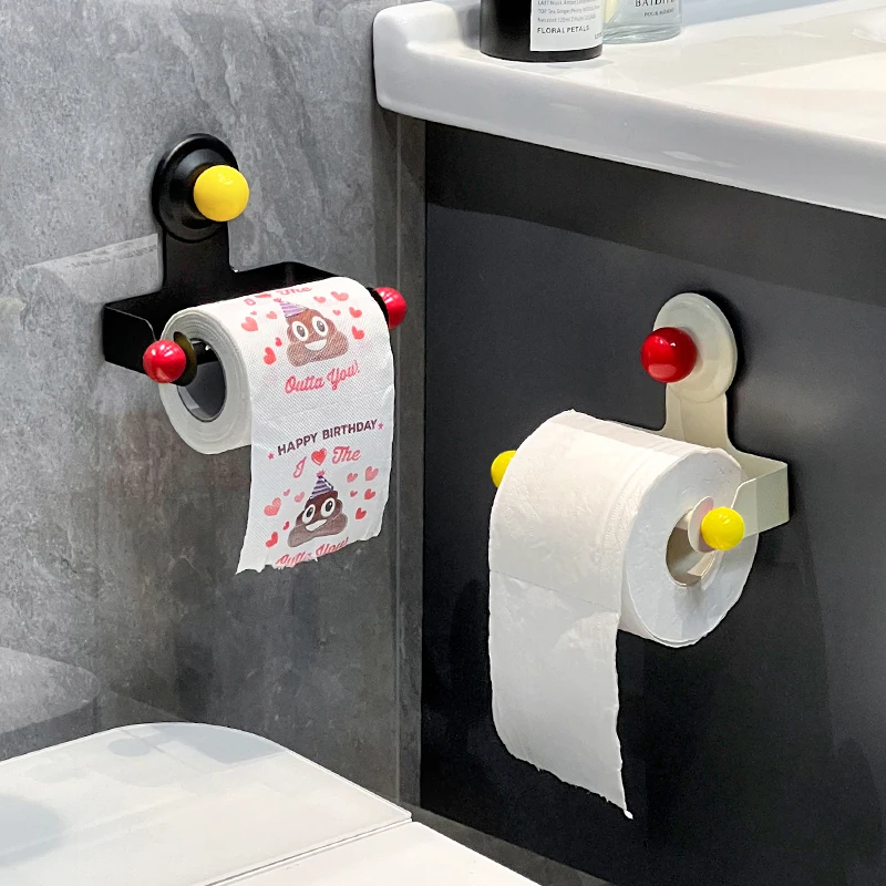 デザイン性の高い吸盤式トイレットペーパー掛け：北欧風馬カロン色で空間を彩る