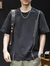 ジャガードコントラストカラートレンディブランド半袖Tシャツメンズ