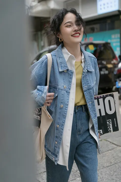 デニムジャケット レディース カジュアル 長袖 ゆったり アメリカン ヴィンテージ 小柄向け