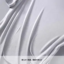 夏用 メンズ ラウンドネック 半袖 Tシャツ【サテンシルク・ゆったりしたフィット・カジュアル】