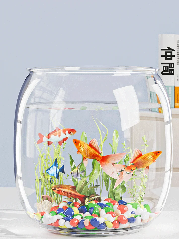 エコ水槽 擬似ガラス製 小型金魚水槽【透明デスクトップ用・一体成型】