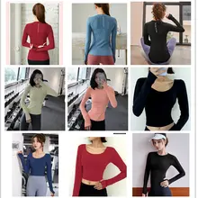 フィットネス用長袖Tシャツ【シンプルデザイン・通気性・細見え効果・ヨガ・ランニング用】