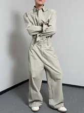 シンプルで洗練されたデザインの韓国風シャツ【カジュアル・長袖・男女兼用】（セットアップ対応）
