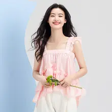 デザイン性のあるノースリーブトップス【夏用・薄手・女性用】（セットアップ対応）