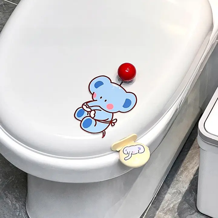 かわいい小象のトイレ用蓋開け具【衛生的で手を汚さずに使用可能・トイレタリー・洗浄シール付き】（セットアップ対応）