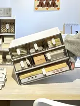 学生向け デスクトップ抽屉式収納ボックス【文房具・メモスタンド・収納力アップ】