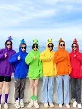 春季ハ韓国風アカデミ  ックスタイルのフード付きスウェットシャツ【カラフルなデザイン・ゆったりサイズ・女子用】（セットアップ対応）