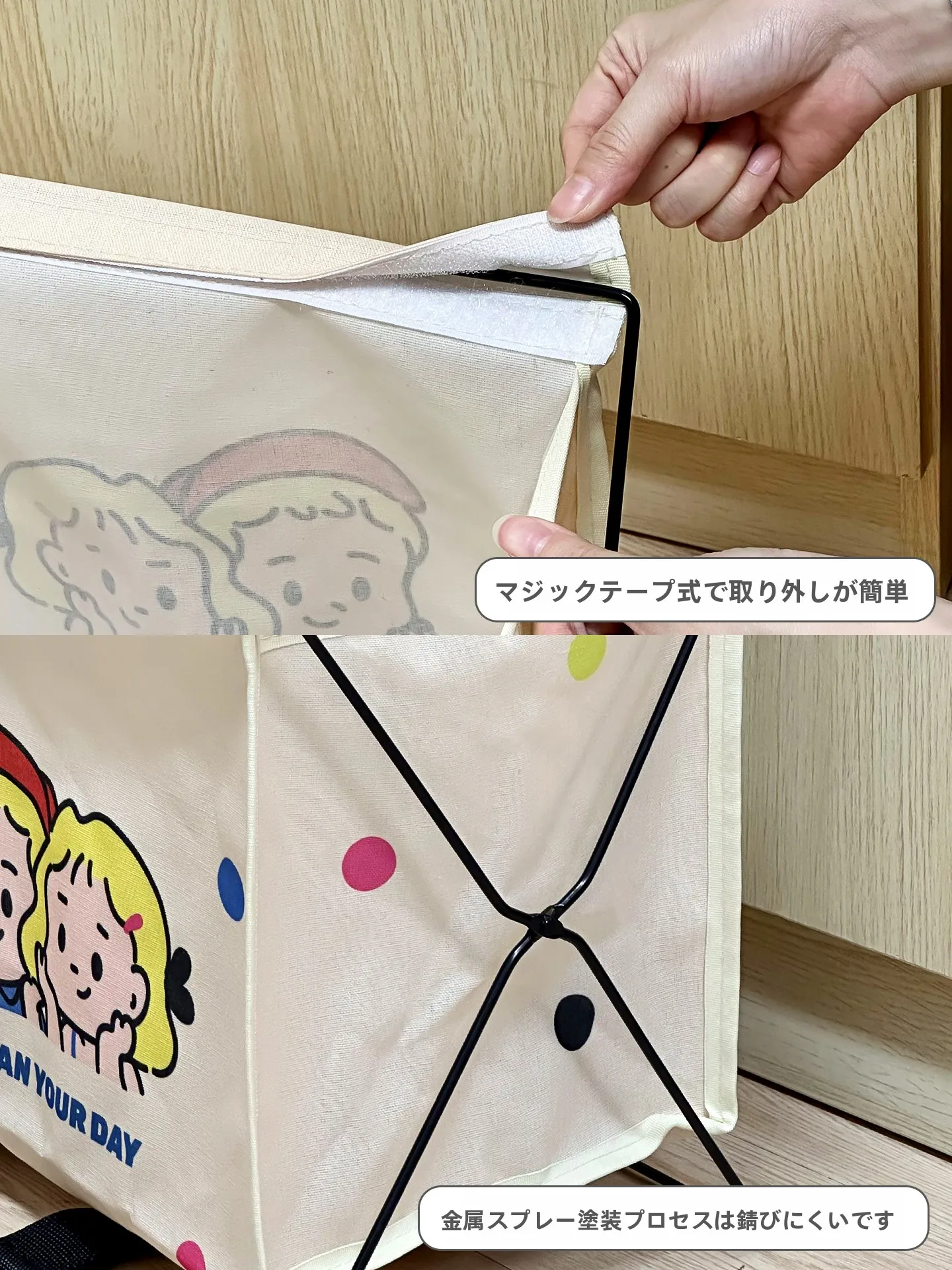 学生用バック収納ラック：折りたたみ式でデスク下に設置可能な多機能収納ケース