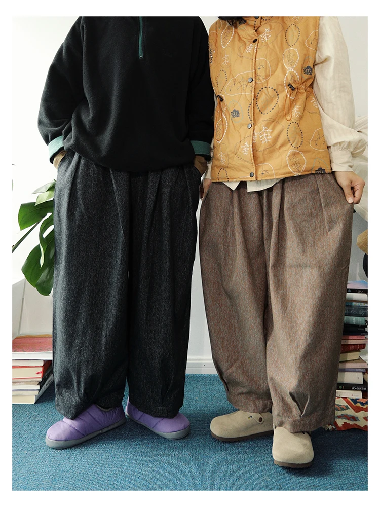 三叔 コットン混ランタンパンツ【秋冬用・ゆったりシルエット】 大人可愛い服 40代コーデ