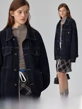 デニムジャケット レディース インディゴデニム 防シワ加工 ステッチ入りポケット カジュアル 春 秋「DESIGNER PLUS」