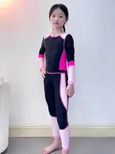 女児用 長袖長パンツタイプの水着【速乾・保守的デザイン】（セットアップ対応）
