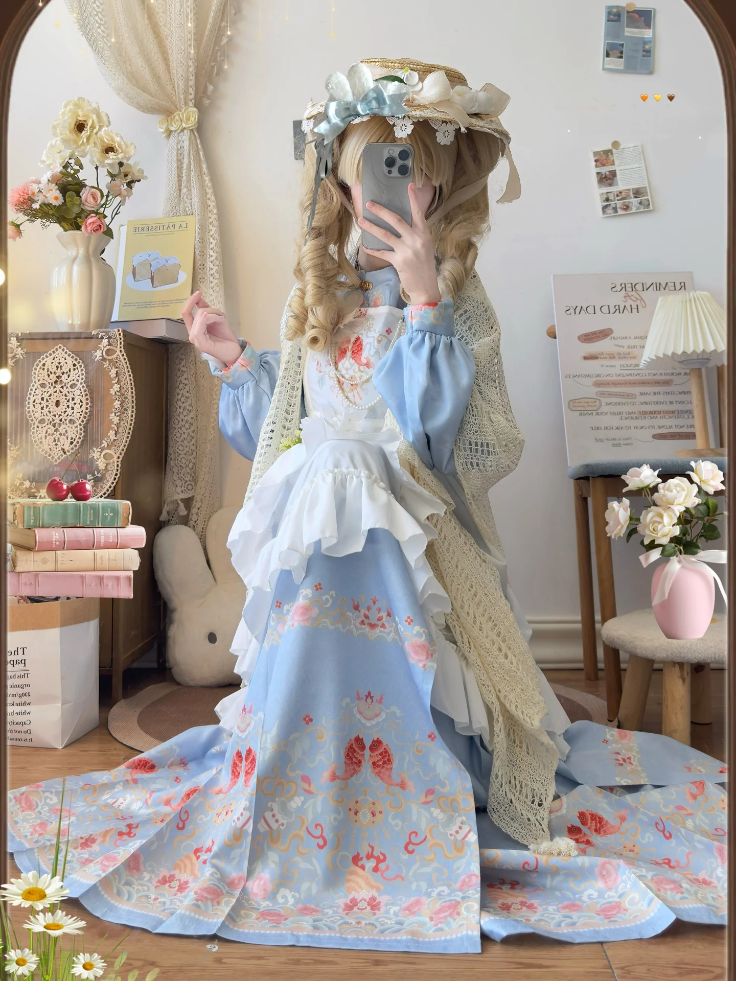 ロリータスタイルのローブ【汉服・花苞袖・春秋用・可愛いデザイン】（セットアップ対応）