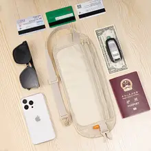 防犯機能付き 薄型パスポートポーチ【旅行・男女兼用・ウエストバッグ】
