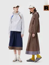 コントラストカラーのUVカット半身スカート【アウトドア用・春夏シーズン】（セットアップ対応）