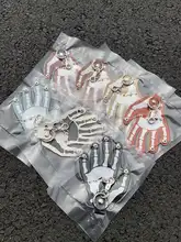 PUレザー製 手のひら型キーリング【DIYデザイン・体験型アクセサリー】