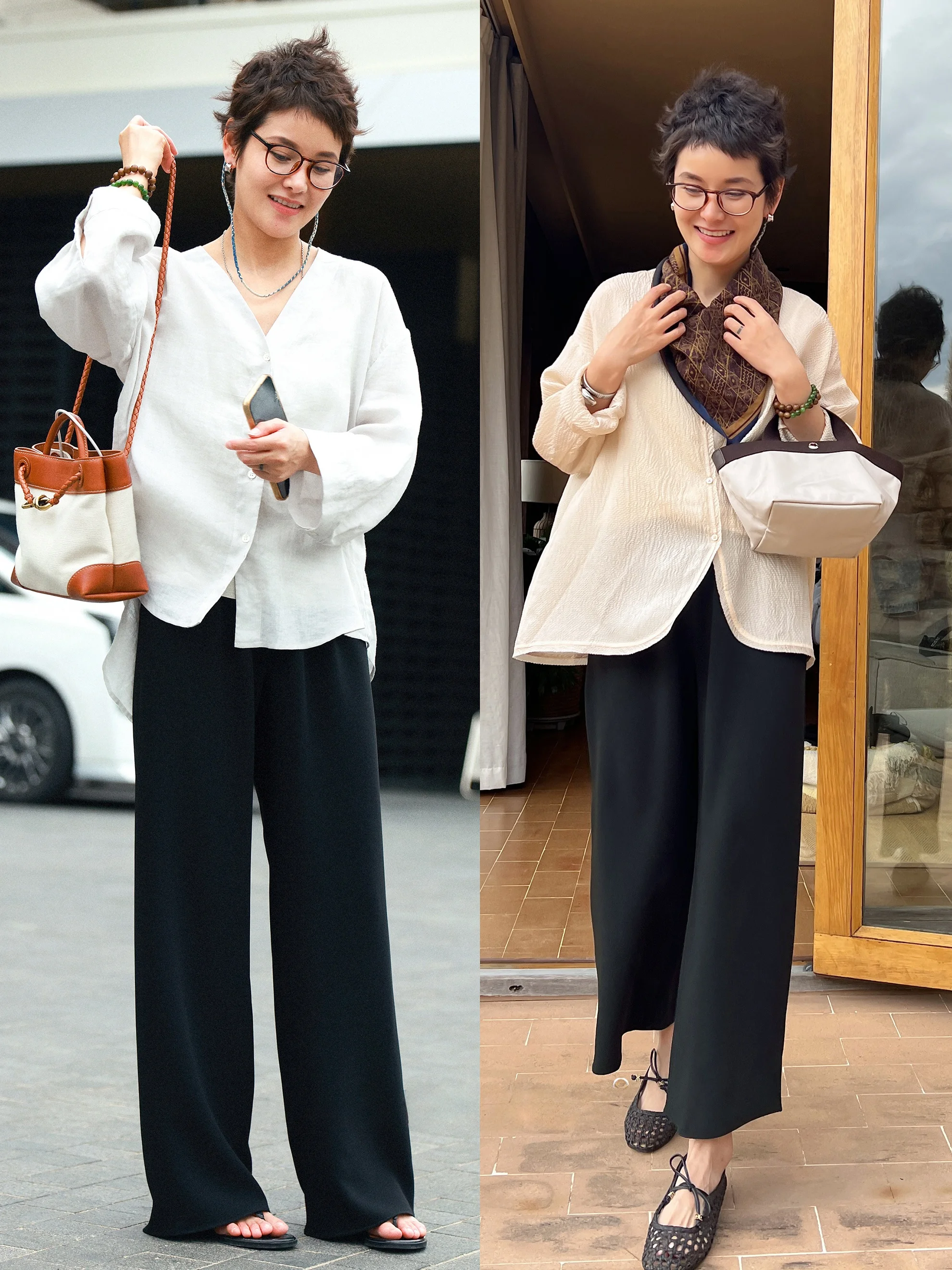 50代後半女性の顔合わせにぴったりなカジュアルパンツ：軽量ドレープパンツの実用性と選定基準