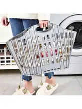 家庭用プラスチック製の大容量折りたためる洗濯物入れ【バスルーム・トイレ用】