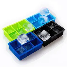 シリコン製アイスキューブトレイ【フタ付き・大容量・四角形】